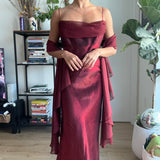 Burgundy vintage elegant a-line spaghetti strap sleeveless long formal floor-length ball gown prom dress evening gown party dress HZ1023