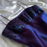 ???Iridescent deep purple and blue glossy sparkly stunning stunning unique stylish beautiful elegant delicate floral long satin ball gown evening dress birthday party dress prom dress HZ1023