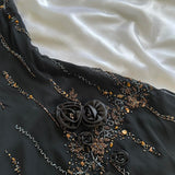 ???Black Shiny Beautiful Vintage Gorgeous Fashion Elegant Exquisite Black Rose Gold Beading Midi/Short Chiffon Homecoming Dress Prom Dress Evening Dress Birthday Party Dress Ball Gown HZ1023