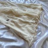 Ivory gorgeous light delicate beaded spaghetti straps long chiffon ball gown evening dress party dress HZ1023