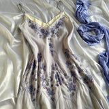 Purple fashion elegant exquisite beaded spaghetti strap A-line long chiffon ball gown evening dress party dress HZ1023