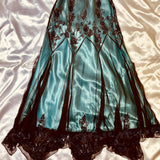 Turquoise Gorgeous Vintage Exquisite Beading Spaghetti Strap Long/Short Chiffon Ball Gown Evening Gown Party Dress Homecoming Dress HZ1023