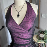 Purple Vintage Fashion Elegant Exquisite Floral Beading Long Black Tulle Ruffle Spaghetti Strap Ball Gown Evening Dress Party Dress Prom Dress HZ1023