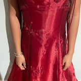 Burgundy Elegant Vintage Fashion Exquisite Beaded Long Tulle Ball Gown Evening Dress Party Dress Prom Dress HZ1023