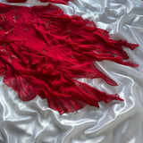 Red gorgeous fashion classy pretty exquisite beaded long chiffon ruffles handmade custom ball gown evening dress party dress HZ1023