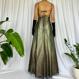 Champagne Brown Gorgeous Vintage Elegant Exquisite Beading Long Chiffon Ball Gown Evening Gown Party Dress Prom Dress HZ1023
