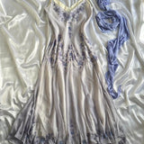 Purple fashion elegant exquisite beaded spaghetti strap A-line long chiffon ball gown evening dress party dress HZ1023