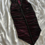 Berry pink stunning vintage fashion pleated mesh midi length elegant lace ball gown evening dress birthday party dress prom dress HZ1023