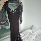 Black stylish elegant exquisite floral spaghetti strap long chiffon ball gown evening dress with jacket HZ1023