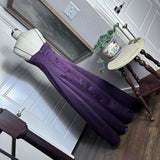 Purple Vintage Fashion Elegant Exquisite Beaded Long Spaghetti Strap Satin prom dress Evening Dress Party Dress HZ1023