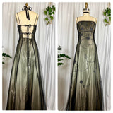 Champagne Brown Gorgeous Vintage Elegant Exquisite Beading Long Chiffon Ball Gown Evening Gown Party Dress Prom Dress HZ1023