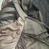 Brown and cream fashion gradient beautiful unique glitter maxi dress suspender vintage elegant long chiffon tulle ball gown evening dress party dress prom dress HZ1023