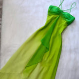 Green Fashion gradient Elegant Fairy Refreshing Long Chiffon Ball Dress Evening Dress Seaside Vacation Birthday Party Dress Ball Dress HZ1023