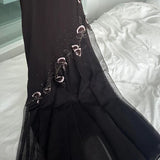 Black stylish elegant exquisite floral spaghetti strap long chiffon ball gown evening dress with jacket HZ1023