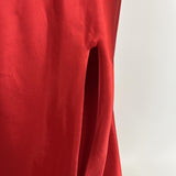 Red beautiful elegant fashion exquisite beaded spaghetti straps long satin slit prom dress ball gown evening dress party dress HZ1023