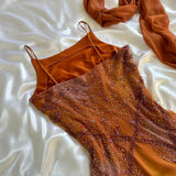 Orange Gorgeous Vintage Exquisite Beading Long Chiffon Ball Gown Evening Dress Party Dress HZ1023