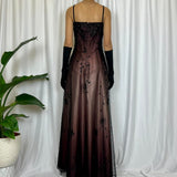 Pink Brown Gorgeous Retro Elegant Exquisite Beading Long Chiffon Ball Gown Evening Gown Party Dress Prom Dress HZ1023