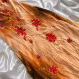 Orange Yellow fashion halter floral beading long elegant chiffon ball gown evening dress HZ1023