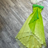 Green Fashion gradient Elegant Fairy Refreshing Long Chiffon Ball Dress Evening Dress Seaside Vacation Birthday Party Dress Ball Dress HZ1023
