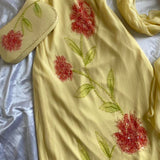 Yellow fashion halter floral beading long elegant chiffon ball gown evening dress HZ1023