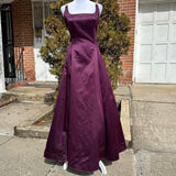 Dark Purple Vintage Fashion Stunning Elegant Sophisticated Long Satin Formal Prom Dress Evening Gown Birthday Party Dress Prom Dress Graduation Gown HZ1023
