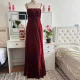 Burgundy Vintage Shiny Fashion Stunning Elegant Long Chiffon Tulle Cute Sweet Prom Dress Evening Gown Birthday Party Dress Prom Dress Graduation Dress HZ1023