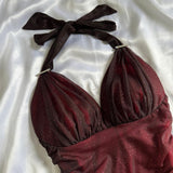 Burgundy shiny elegant strappy long tulle ball gown evening dress birthday party dress HZ1023