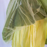 Yellow Green Vintage Elegant Sweet Delicate Floral Appliqu¨¦ Suspender Cake Dress Puffy Skirt Short Knee Length Prom Dress Evening Dress Homecoming Dress HZ1023