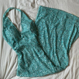 Blue fashion elegant suspenders exquisite beaded long sequined prom dress evening dress party dress HZ1023