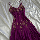 ??? Dark Purple/Green Shiny Beautiful Vintage Gorgeous Fashion Elegant Delicate Gold Beaded Midi/Short Chiffon Flowing Homecoming Dress Prom Dress Evening Dress Birthday Wedding Guest Party Dress Prom Dress HZ1023