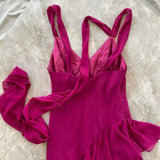 Purple Magenta Fashion Elegant Pleated Corset Midi Short Mini Asymmetric Chiffon Ruffle Homecoming Dress Prom Dress Evening Dress Party Dress Dance Dress HZ1023