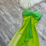 Green Fashion gradient Elegant Fairy Refreshing Long Chiffon Ball Dress Evening Dress Seaside Vacation Birthday Party Dress Ball Dress HZ1023