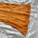 Orange gorgeous retro fashion elegant exquisite leaf beading spaghetti strap long chiffon ball gown evening dress birthday party dress prom dress HZ1023