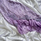 Purple Delicate Lace Slim Fit Long Ball Gown Elegant Party Dress Evening Gown HZ1023