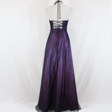 Purple Vintage Fashion Ombre Beaded Empire Waist Halter Long Elegant Prom Gown Evening Gown Party Dress HZ1023
