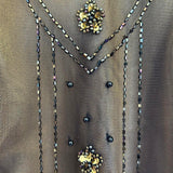 Golden Brown Vintage Fashion Elegant Exquisite Beading Long Chiffon Satin Tulle Ball Gown Evening Dress Party Dress Prom Dress HZ1023