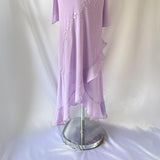 Purple fashion classy pretty exquisite beaded long chiffon ruffled ball gown evening dress party dress HZ1023