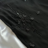 Black gorgeous exquisite elegant beaded long chiffon ruffled ball gown, evening dress, party dress HZ1023