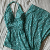 Blue fashion elegant suspenders exquisite beaded long sequined prom dress evening dress party dress HZ1023