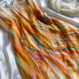 Fantasy Orange Rainbow Elegant Exquisite Beading Long Chiffon Ball Gown Evening Dress Party Dress Prom Dress HZ1023