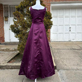 Dark Purple Vintage Fashion Stunning Elegant Sophisticated Long Satin Formal Prom Dress Evening Gown Birthday Party Dress Prom Dress Graduation Gown HZ1023