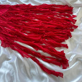 Red beautiful fashion unique elegant floral sling long chiffon tassel ruffle prom dress evening dress party dress HZ1023