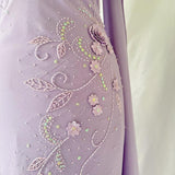 Purple fashion classy pretty exquisite beaded long chiffon ruffled ball gown evening dress party dress HZ1023