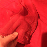 Pretty Red Gold Rainbow Elegant Spaghetti Strap Long Chiffon Tulle Ball Gown Evening Dress Party Dress Prom Dress HZ1023