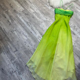 Green Fashion gradient Elegant Fairy Refreshing Long Chiffon Ball Dress Evening Dress Seaside Vacation Birthday Party Dress Ball Dress HZ1023