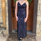 Purple Elegant Exquisite Floral Spaghetti Strap Long Chiffon Ball Gown Evening Dress Party Dress Prom Dress HZ1023