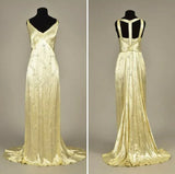 Yellow shiny elegant fashion exquisite beaded long satin floor-length prom dress evening dress party dress HZ1023