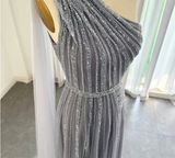 Yellow/Green/Purple shiny elegant exquisite beaded long tulle ball gown unique evening dress HZ1023