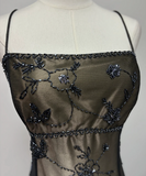 Gorgeous Vintage Ombre Beaded Long Tulle Satin Ball Gown Evening Dress Party Dress HZ1023