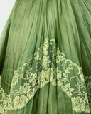 Green sweet and cute exquisite lace long tulle prom dress evening dress birthday party dress homecoming dress HZ1023